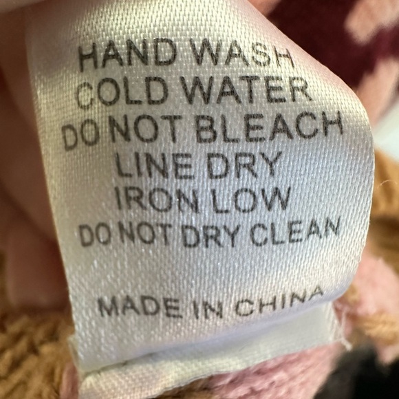 Promesa  Pink and Tan Leopard Print and Striped Women’s Sweater Size S/M - Picture 13 of 15